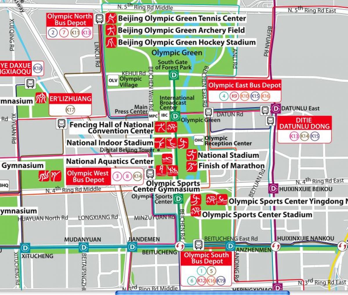 kart over Beijing olympic park