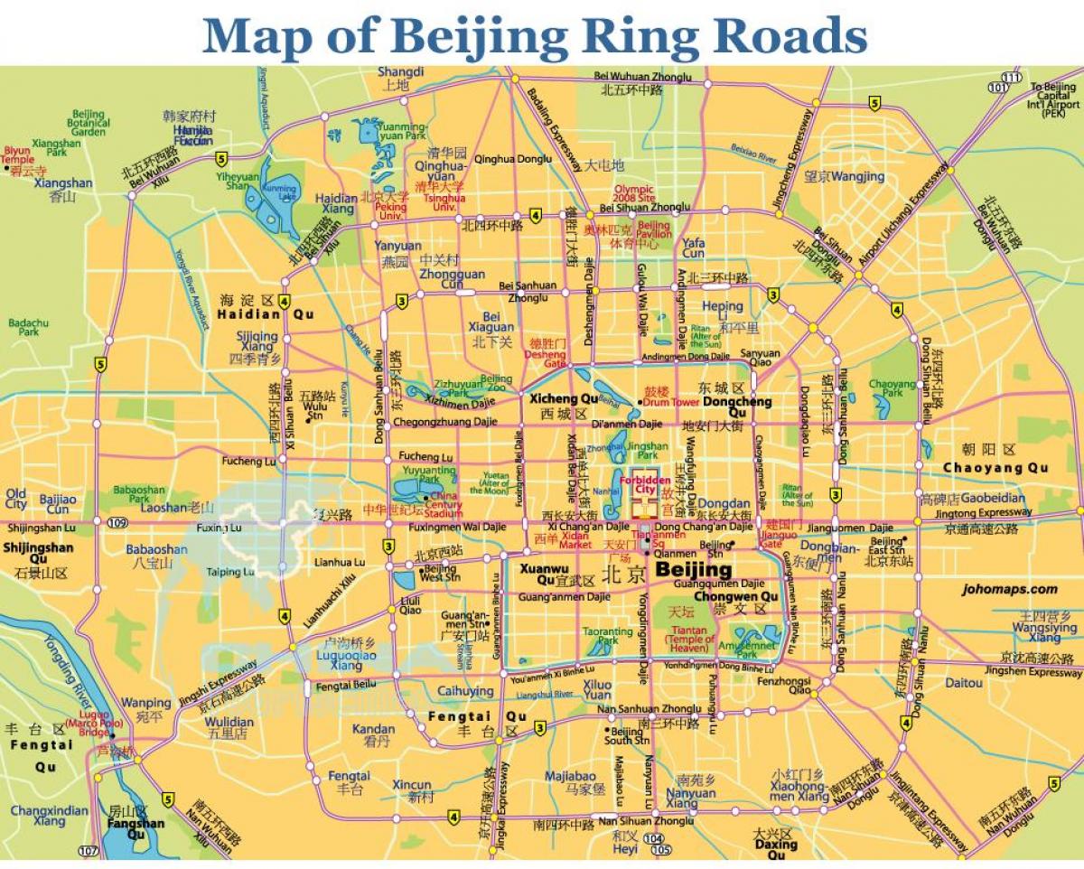 Beijing ringveien kart