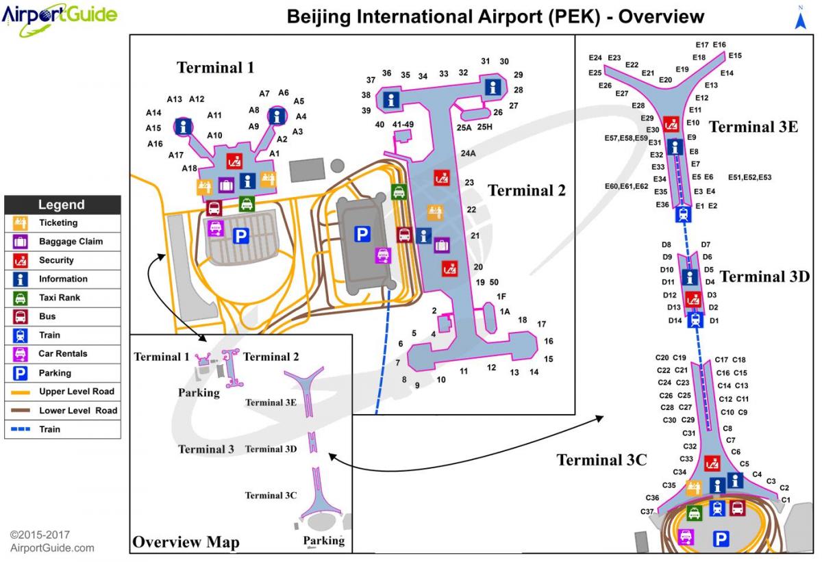 Peking flyplassen kart