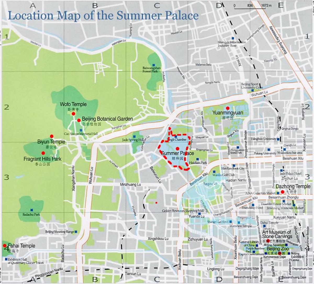 kart av summer palace Beijing