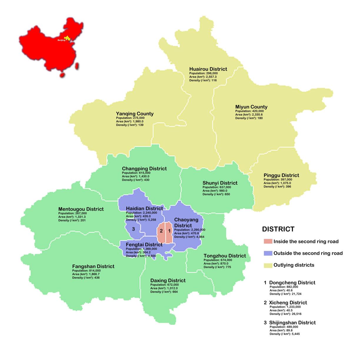 Beijing nabolaget kart