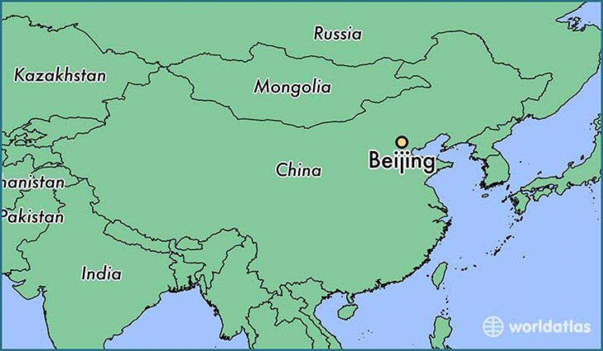 kart over Kina viser Beijing