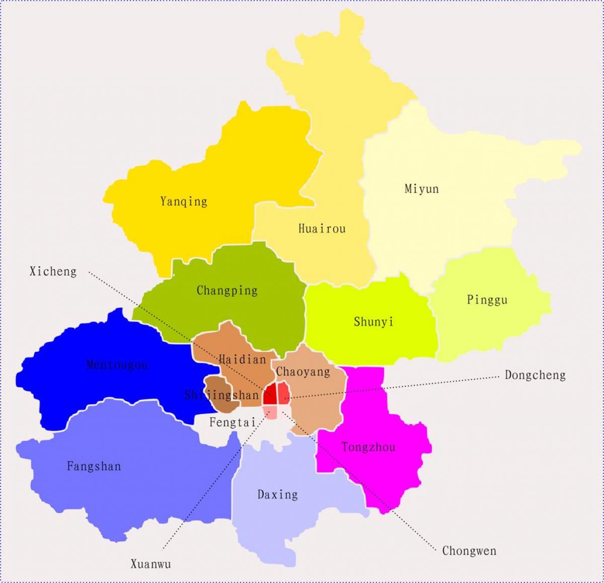 Peking i Kina kart