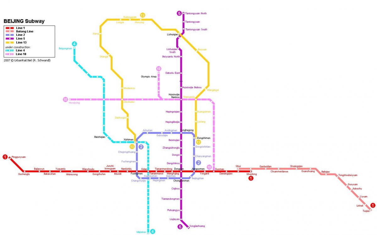 kart over Beijing underground city