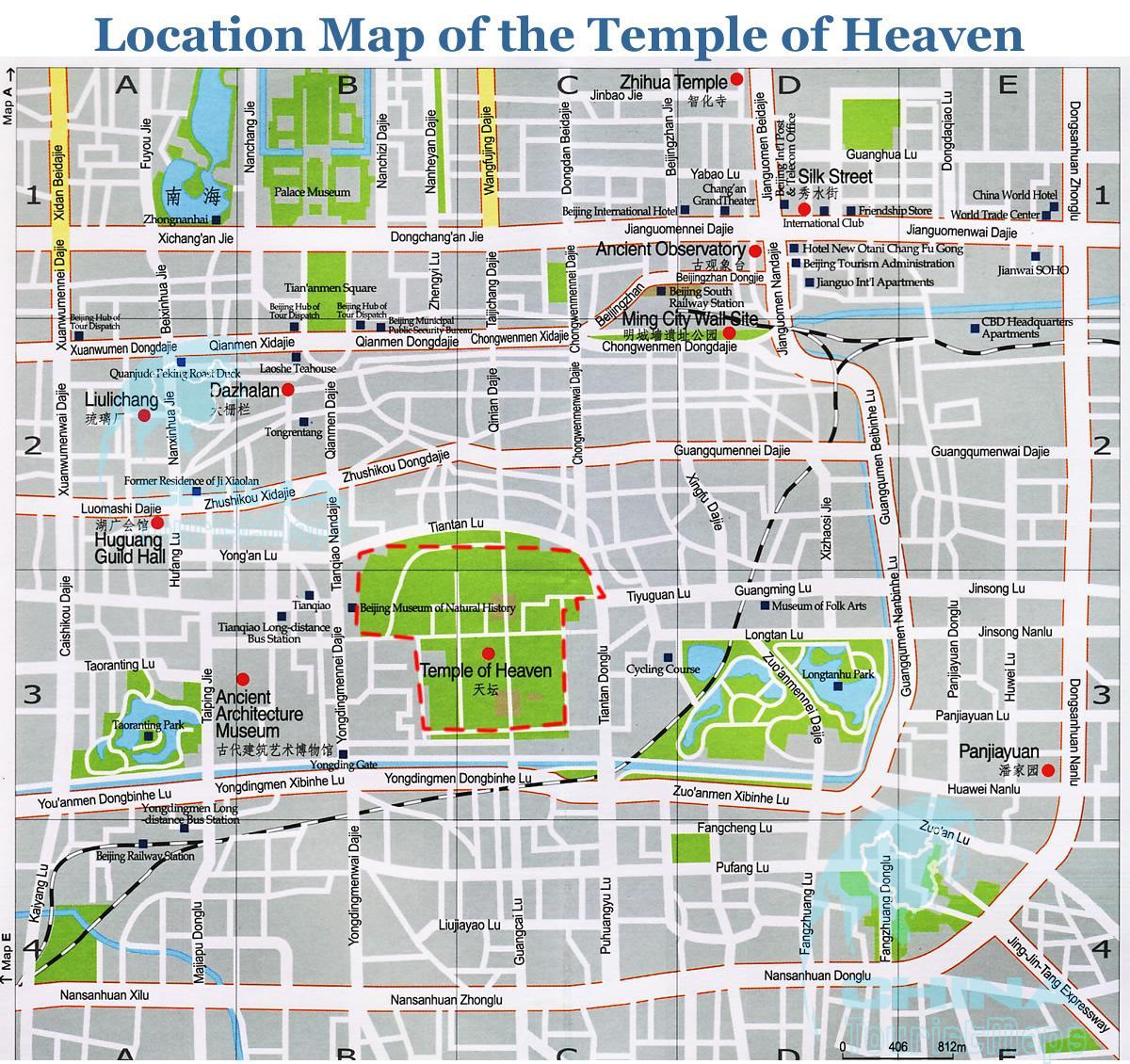 kart av templet i himmelen 