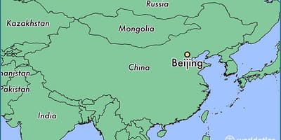 Kart over Beijing plassering på verden